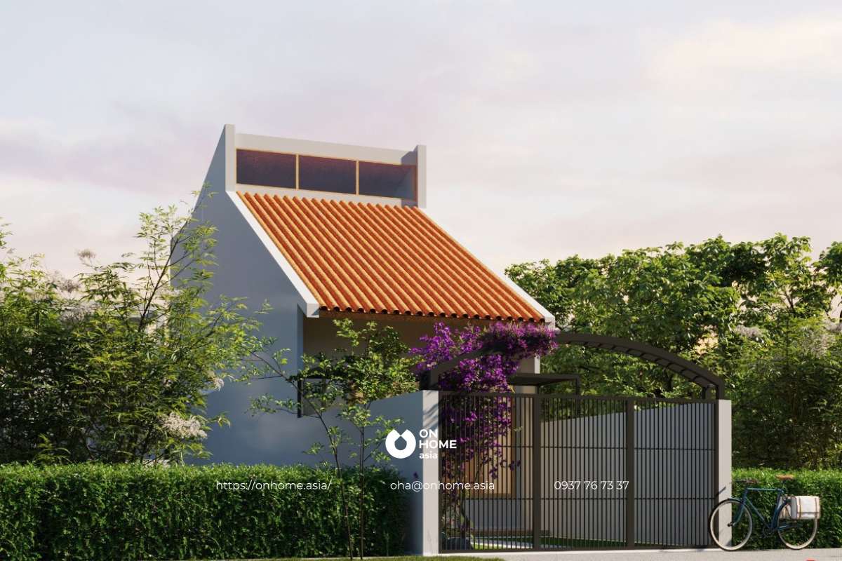 Mẫu nhà cấp 4 nhỏ đẹp có gác