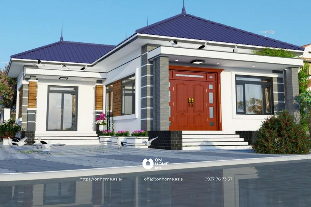 Thiết kế nhà chữ L cấp 4 đẹp