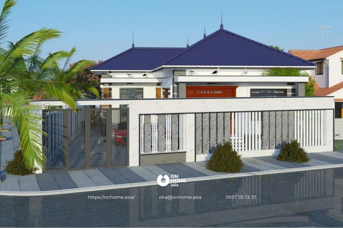 Thiết kế nhà chữ L cấp 4 cao cấp