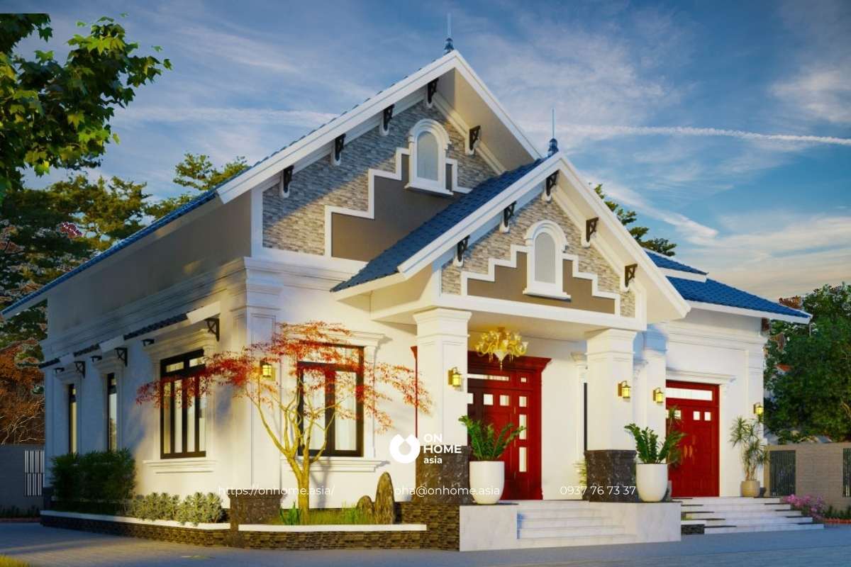 Thiết kế nhà cấp 4 chữ L mái Thái&nbsp;