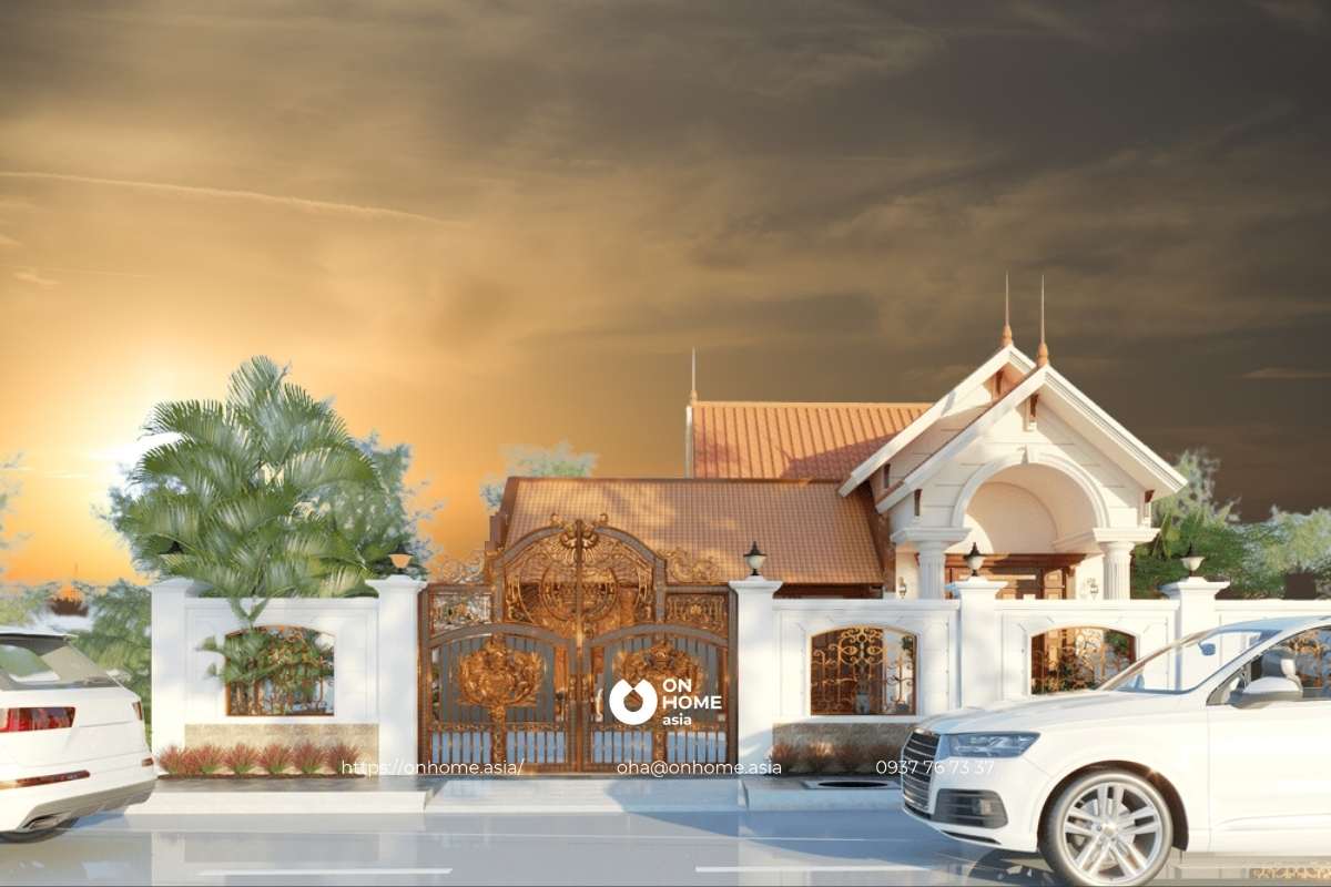 Mẫu nhà cấp 4 chữ L 3 phòng ngủ 120m2 ấn tượng