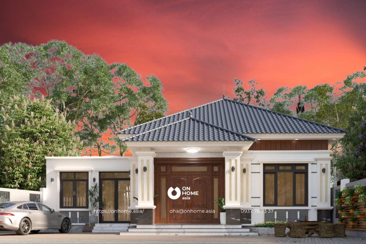 Nhà cấp 4 chữ L 4 phòng ngủ cao cấp