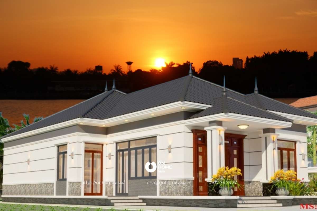 Nhà chữ L cấp 4 3 phòng ngủ mái Nhật đẹp