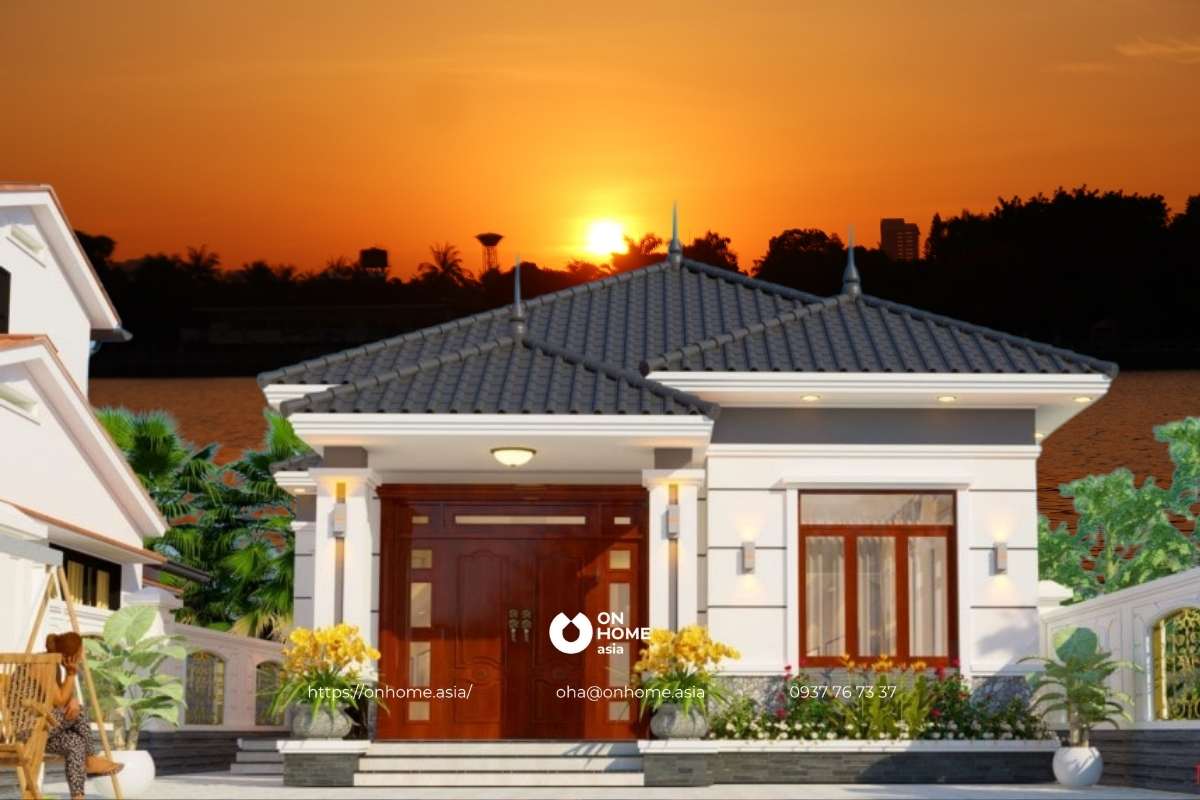 Thiết kế nhà cấp 4 chữ L cao cấp