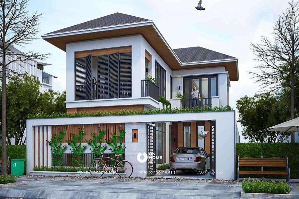 Nhà chữ L 2 tầng 4 phòng ngủ đẹp