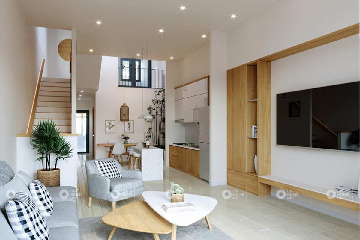 Thiết kế nội thất nhà phố 50m2 tràn ngập ánh sáng tự nhiên