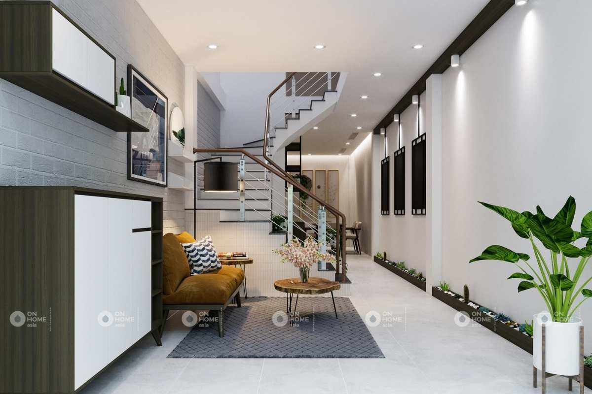 Thiết kế nội thất nhà phố 50m2 với phòng khách đẹp