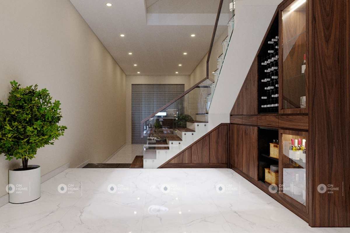 Thiết kế cầu thang nhà phố 5x20m sang trọng&nbsp;