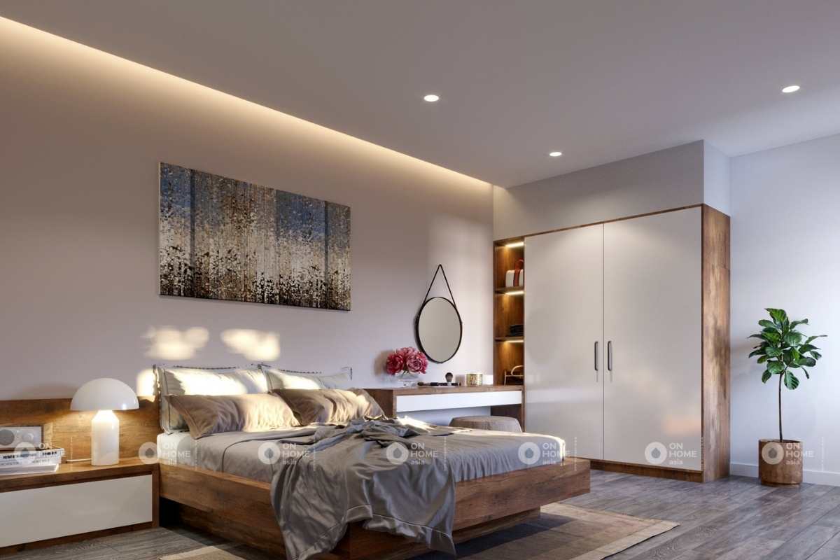thiết kế nội thất nhà phố 5x20m phòng ngủ đẹp