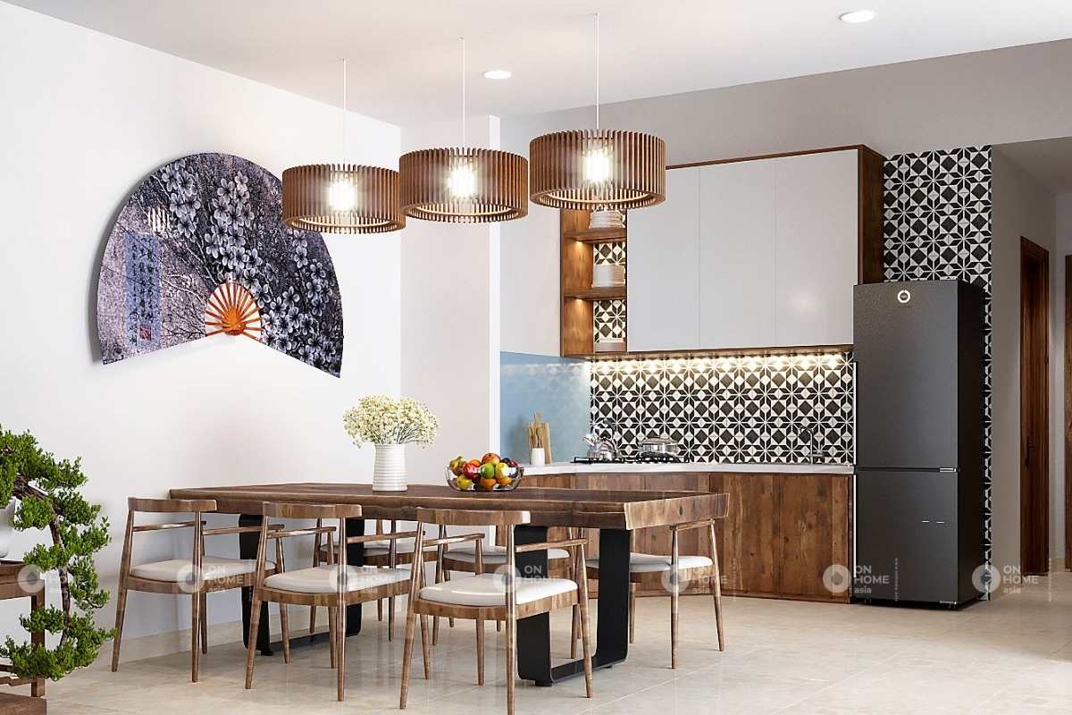 thiết kế nội thất nhà phố 5x20m với bếp đẹp và tinh tế