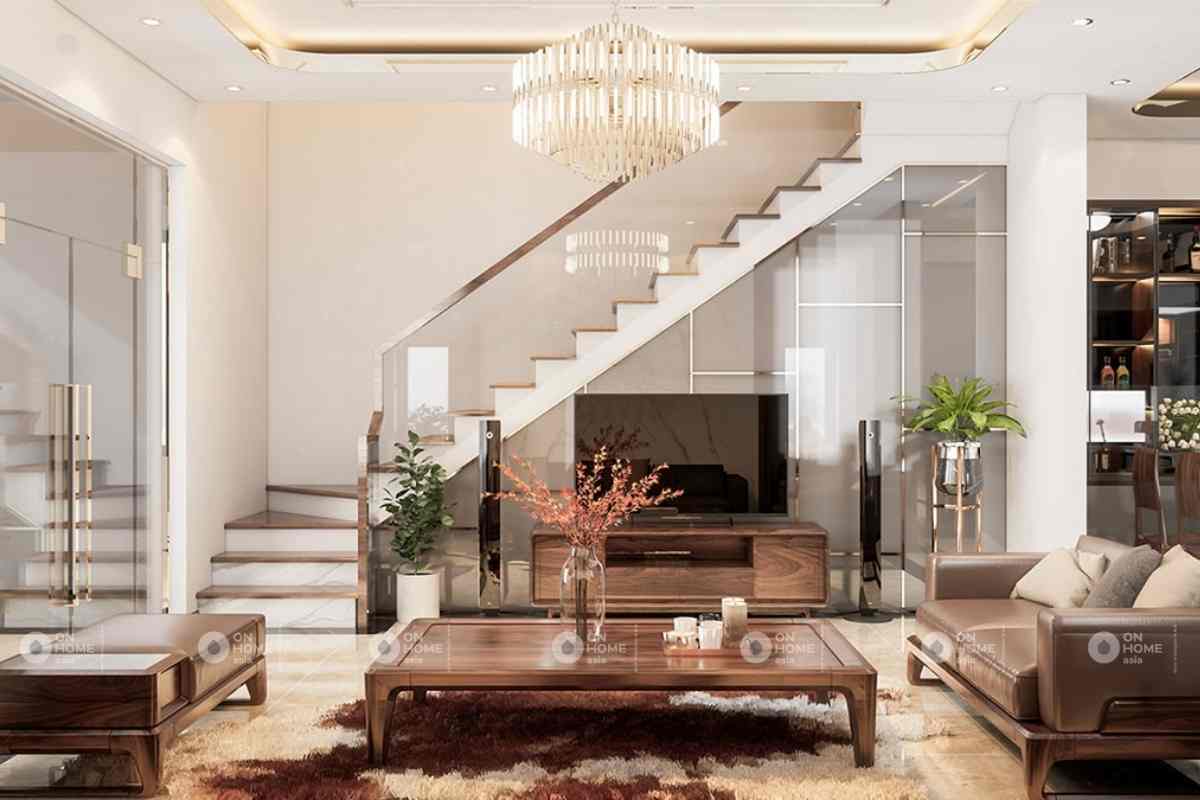 Nội thất nhà phố 90m2 đẹp và hài hòa