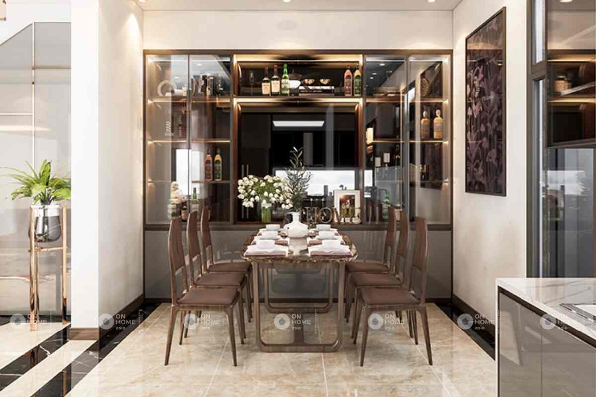 nội thất bàn ăn nhà phố 90m2