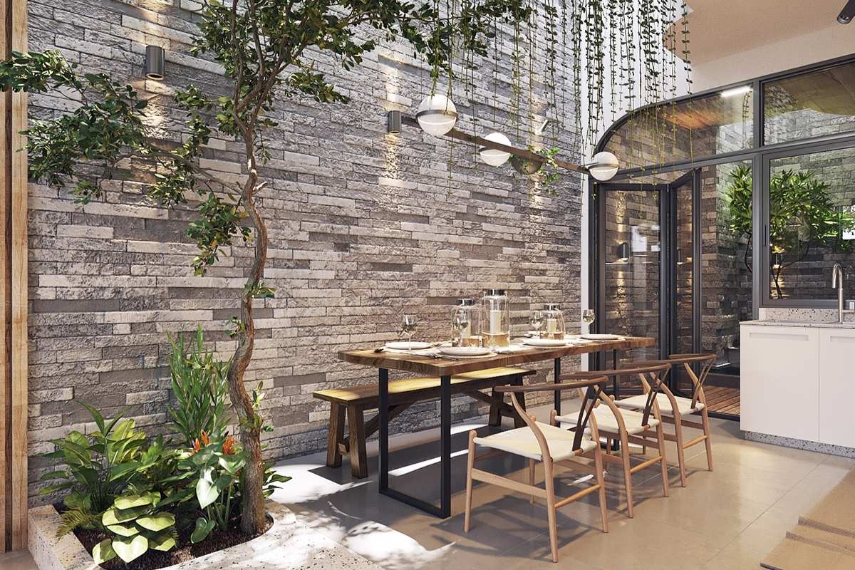 Không gian nhà phố trong lành