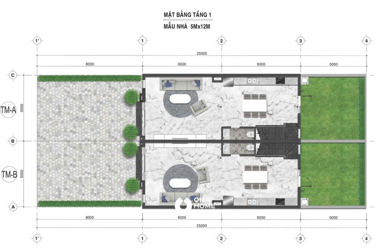 Mặt bằng tầng 1 Shophouse Ashita