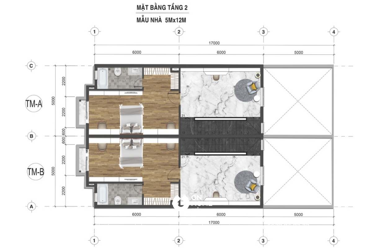 Mặt bằng tầng 2 Shophouse Ashita