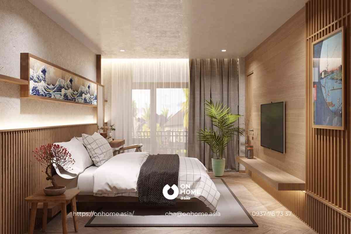 Nội thất phòng ngủ Master nhà phố Ashita Bàu Bàng