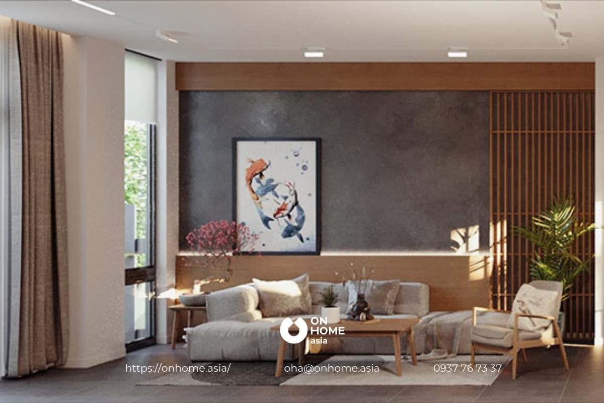 Nội thất phòng khách nhà phố Phúc An Ashita