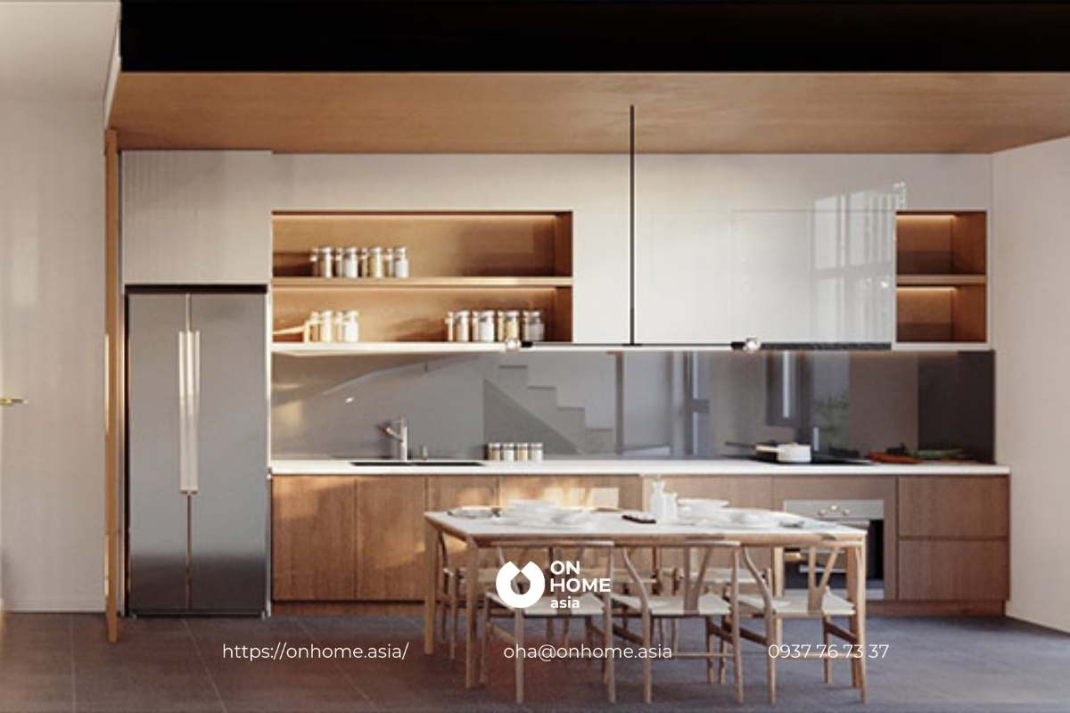 Thiết kế phòng bếp với đầy đủ tiện nghi