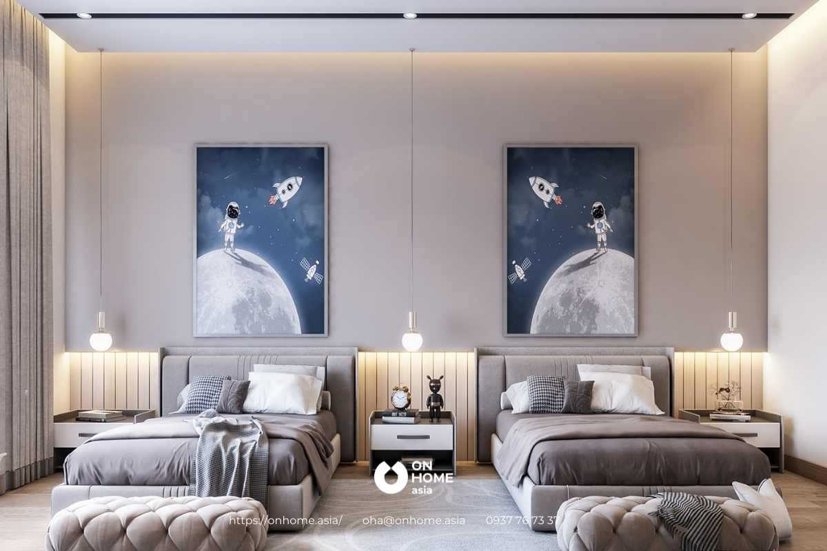 Thiết kế phòng ngủ cho 2 bé trai đẹp&nbsp;