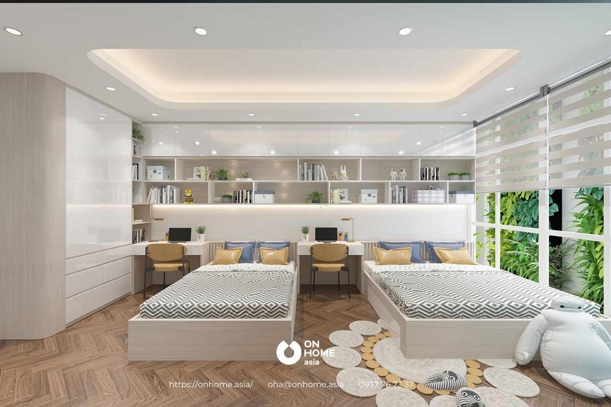 Phòng ngủ lớn cho 2 bé trai&nbsp;