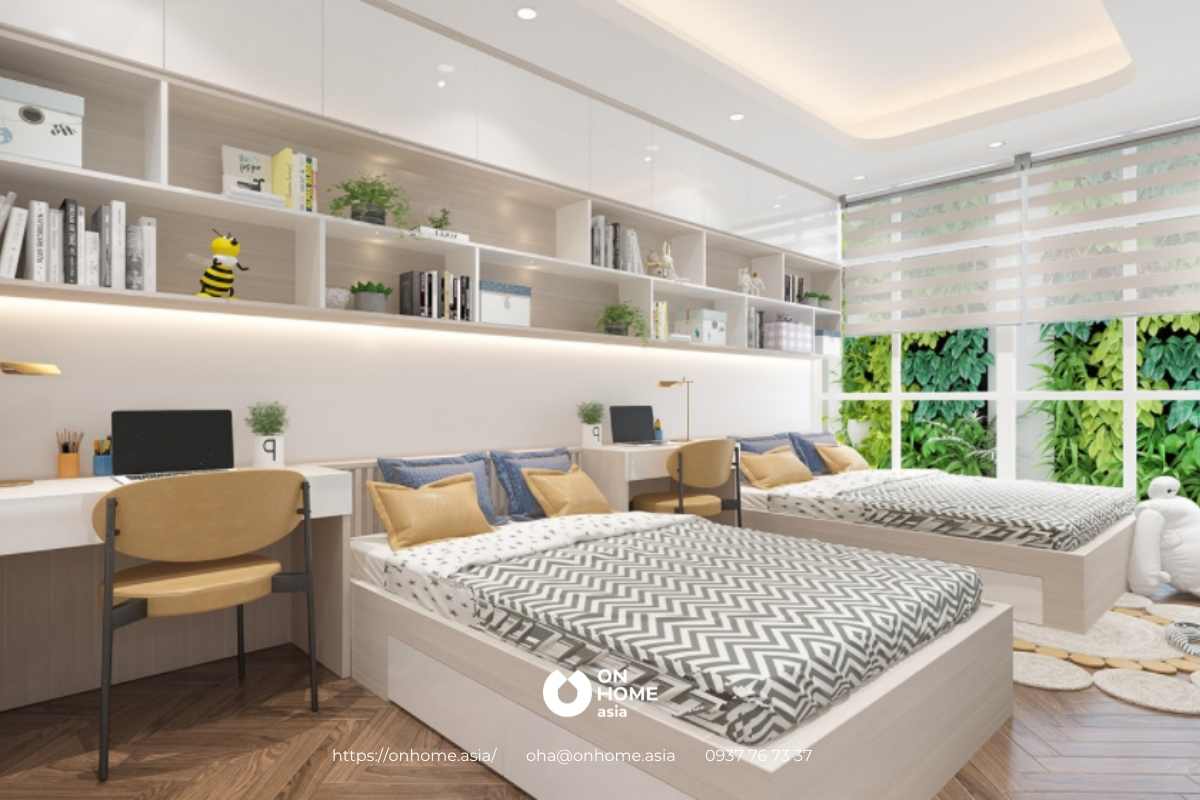 Giường ngủ đôi gọn gàng và rộng rãi&nbsp;