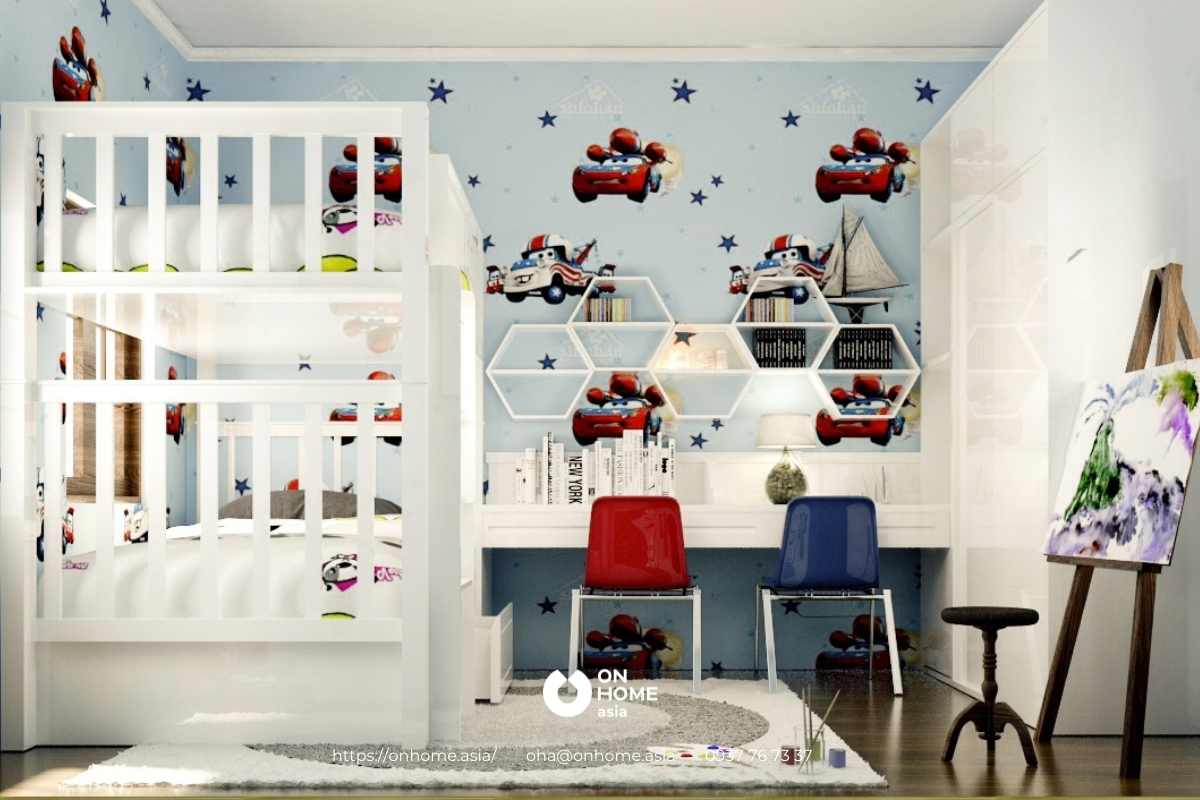 Các họa tiết đáng yêu giúp không gian trở nên sinh động hơn