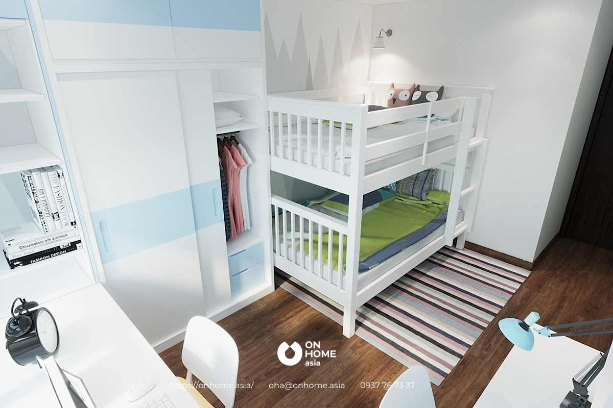 Phòng ngủ chung cho bé đơn giản