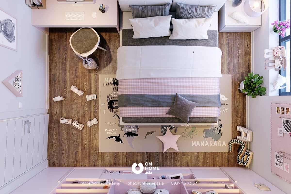 Không gian được bố trí đầy đủ nội thất hiện đại