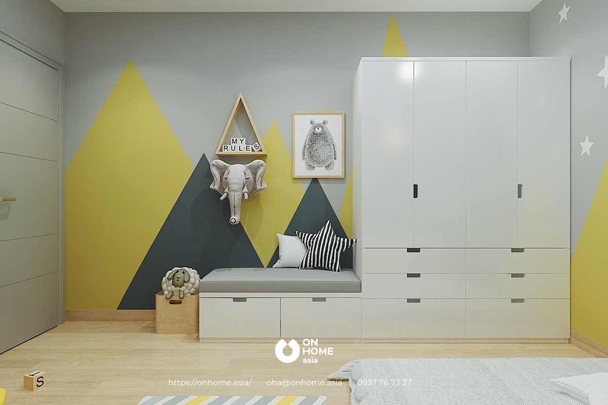 phong ngủ trẻ em với nội thất nhỏ xinh