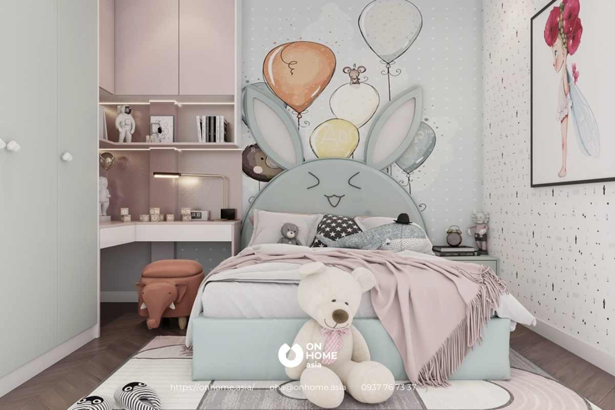 Mẫu thiết kế phòng ngủ bé gái dễ thương