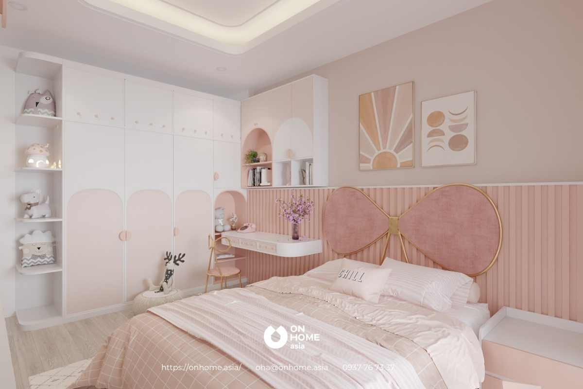 Bố trí nội thất phòng ngủ trẻ em hài hòa