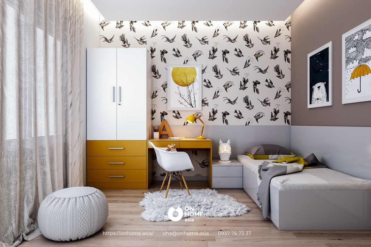 Thiết kế phòng ngủ bé trai đơn giản