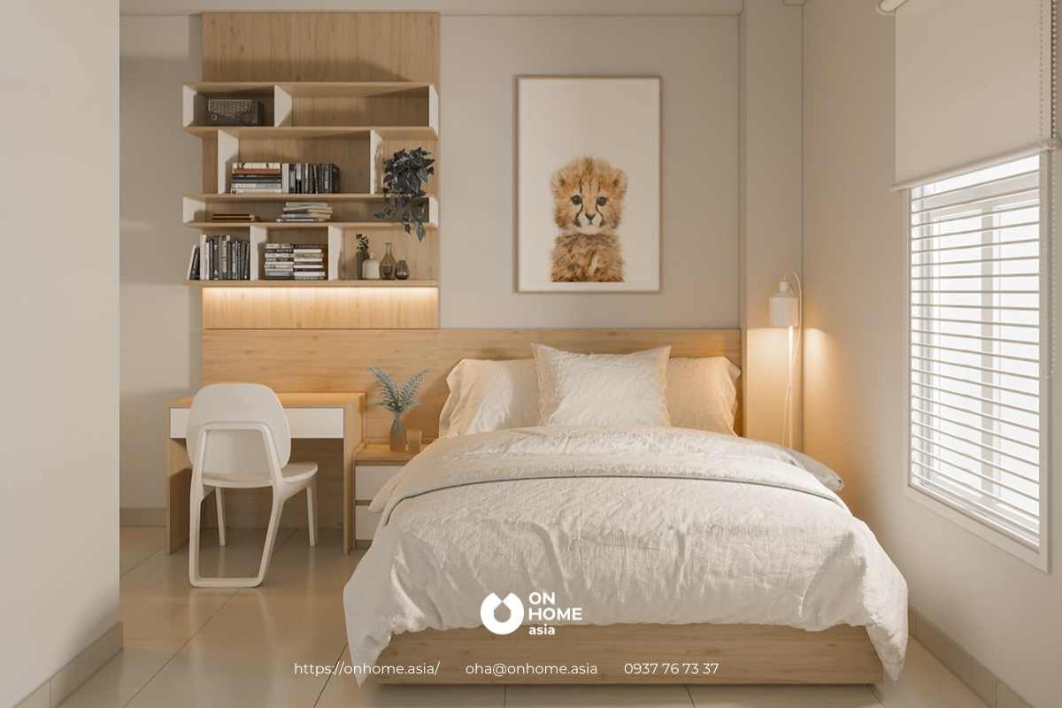 Nội thất phòng ngủ bé trai được bố trí gọn gàng