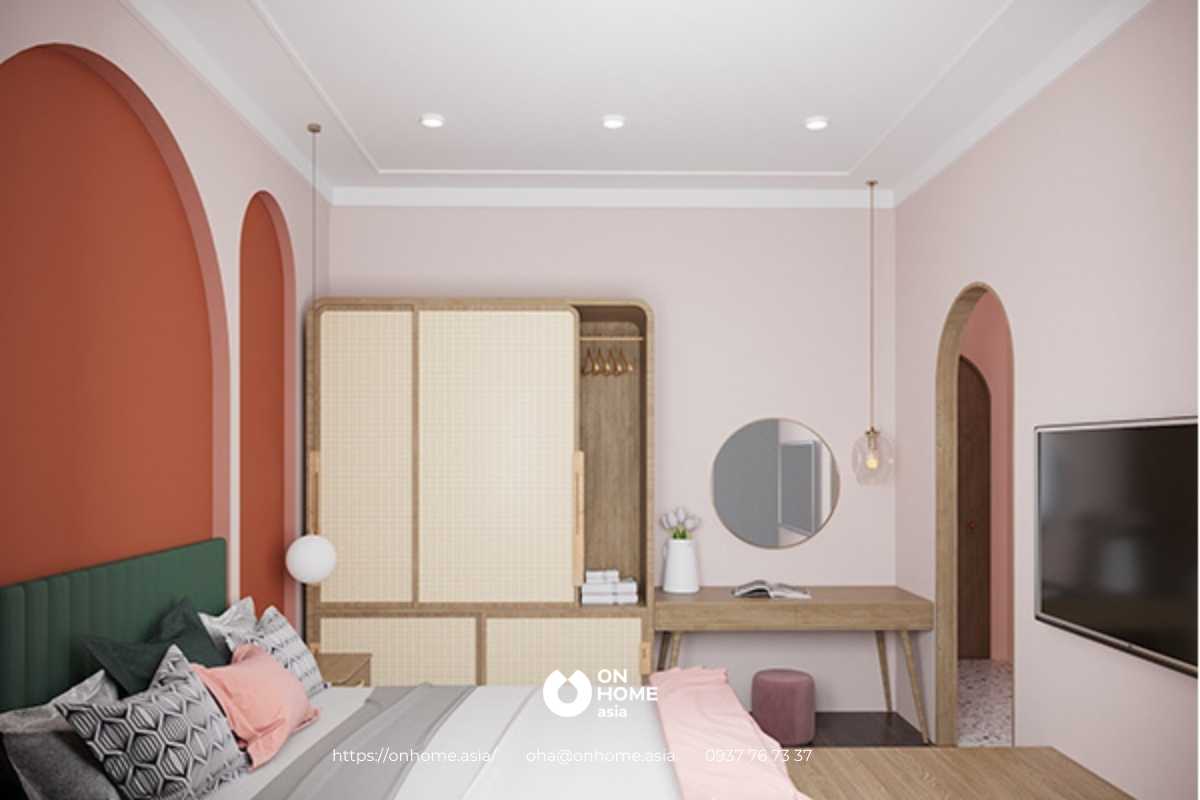 Phòng ngủ bé gái xinh xắn với sự kết hợp nhiều màu sắc