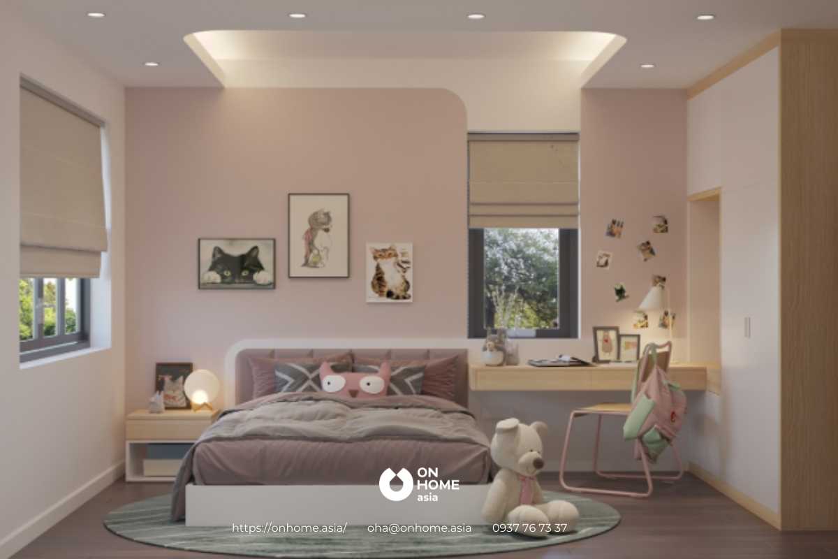 Thiết kế phòng ngủ bé gái sinh động&nbsp;
