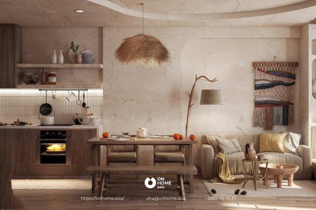 Thiết kế phòng bếp phong cách Rustic