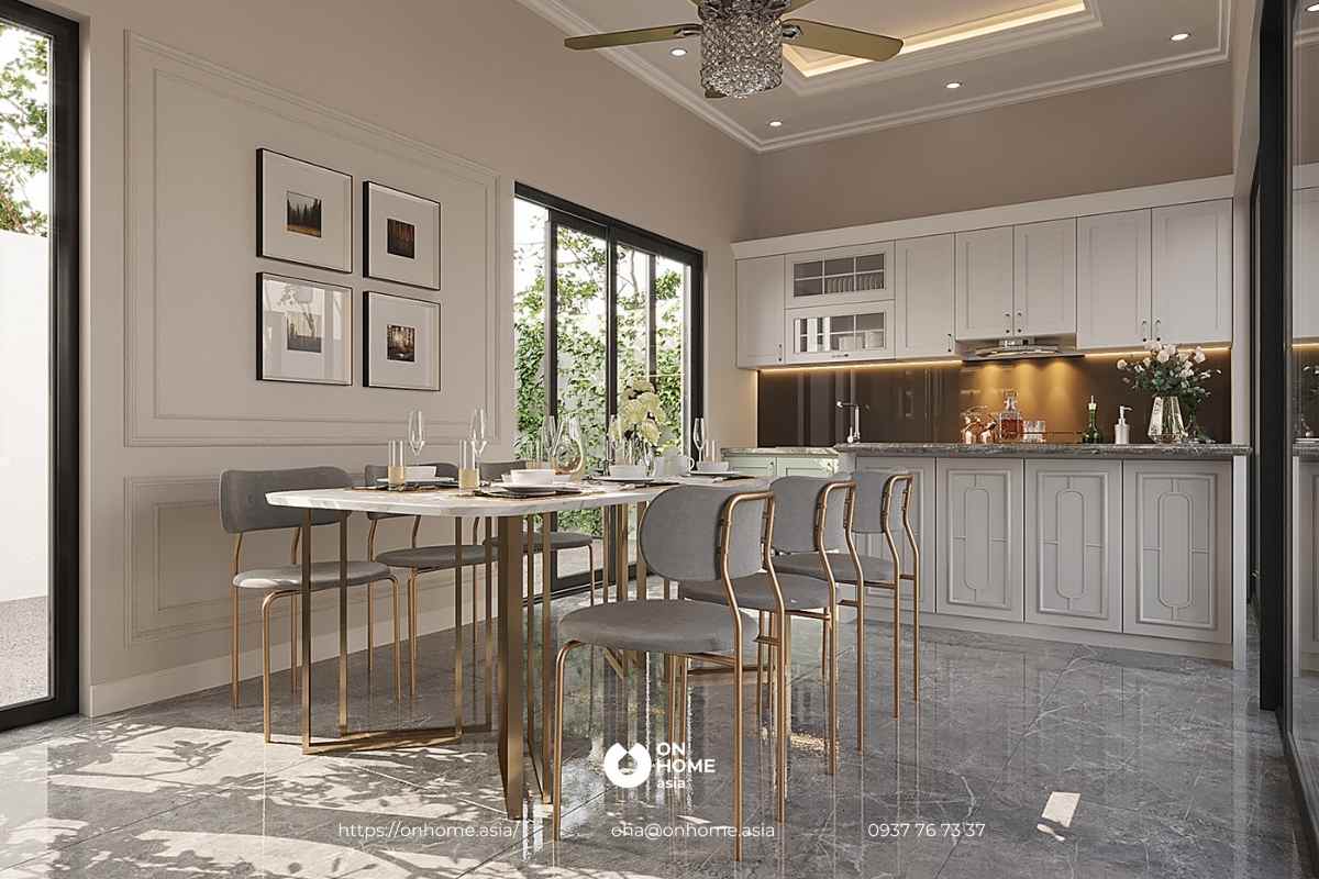 Thiết kế phòng bếp tân cổ điển