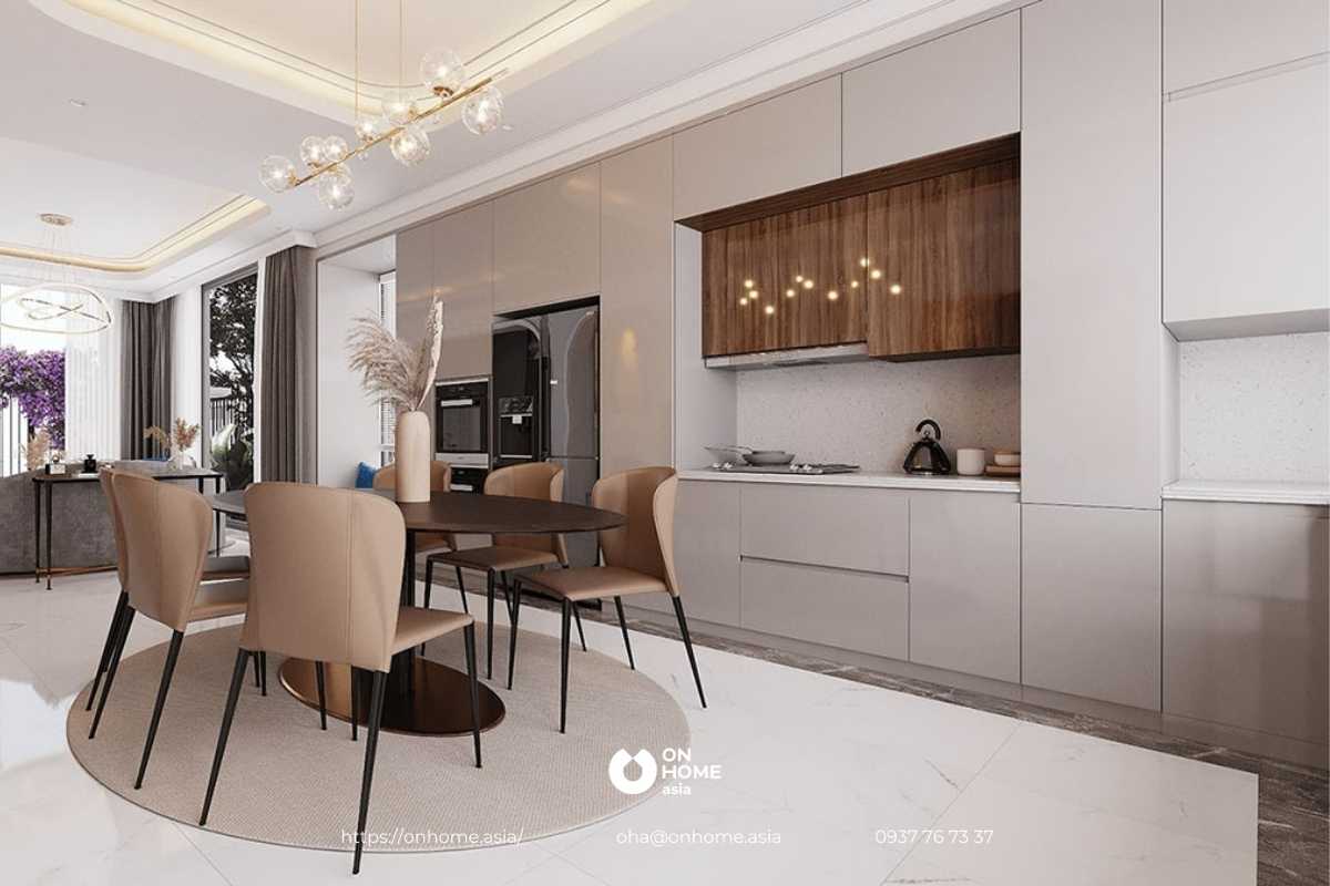 Tủ bếp kịch trần cao cấp