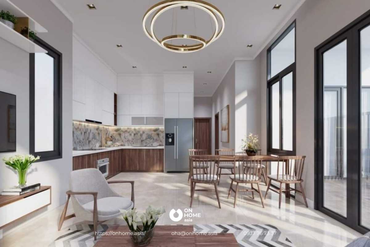 Nội thất phòng bếp nhà phố đẹp hiện đại