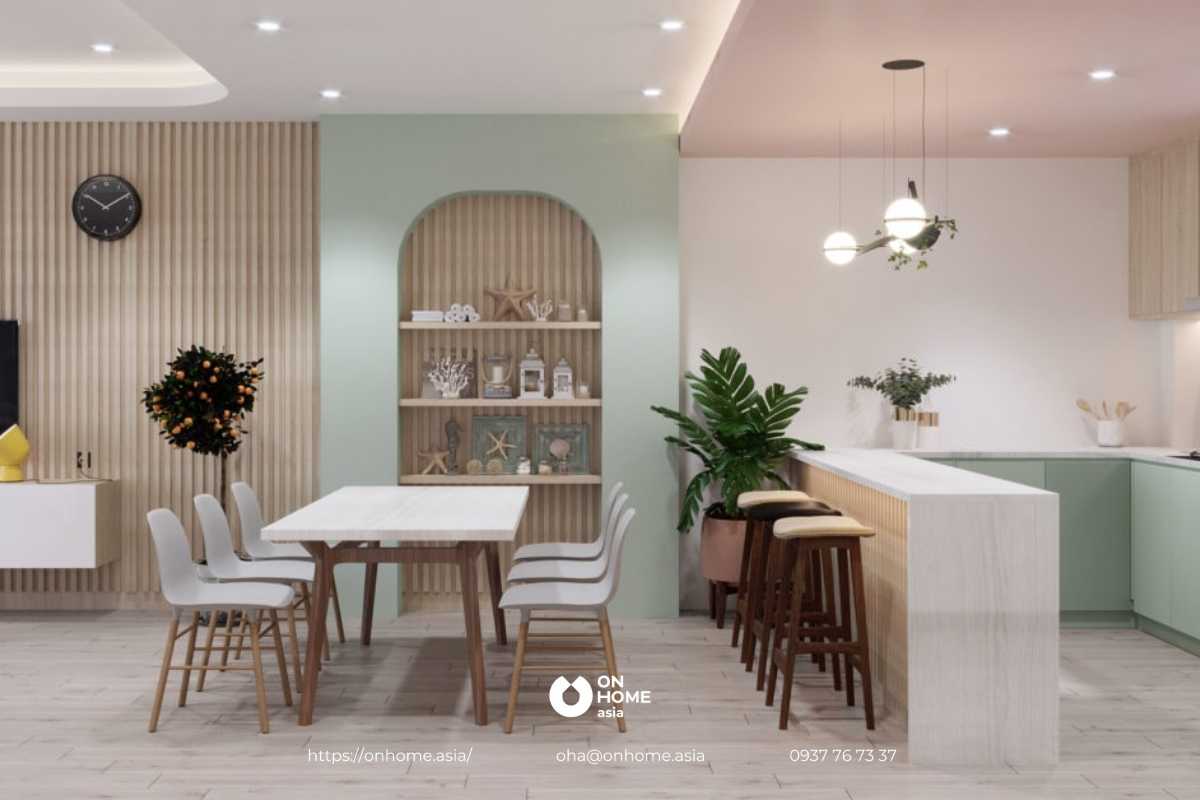 Cách bố trí phòng bếp đẹp, thu hút