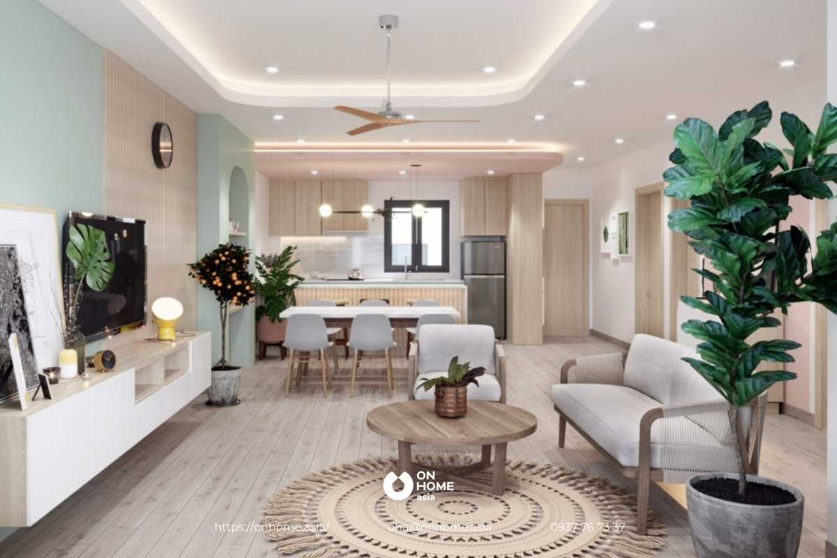 Thiết kế phòng bếp với gam màu pastel&nbsp;