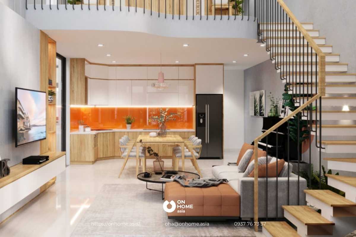 Thiết kế phòng bếp nhà phố hiện đại