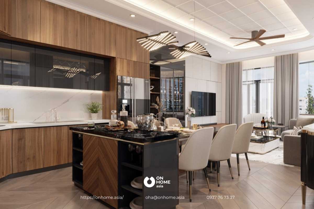 Tủ bếp gỗ tự nhiên đẹp