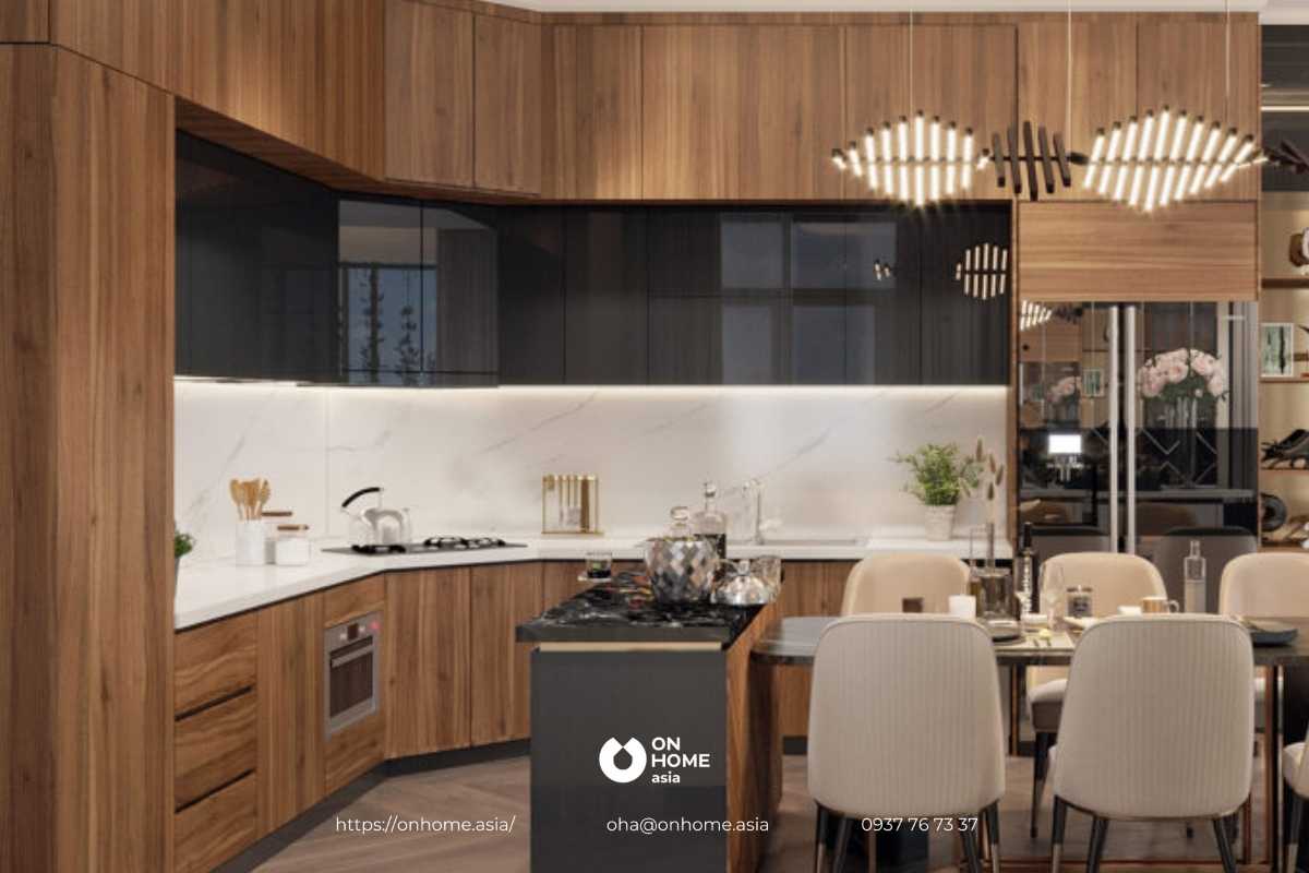 Tủ bếp thông minh tích hợp các thiết bị nội thất cao cấp