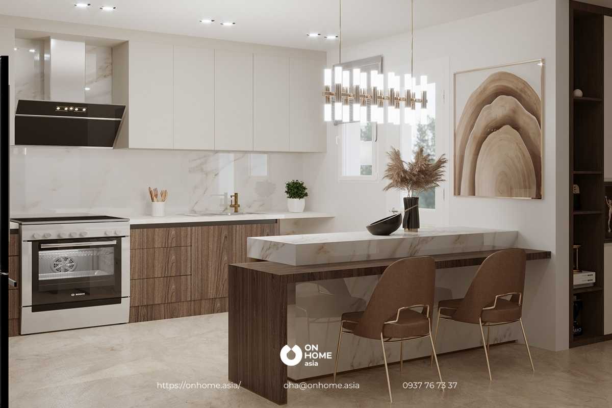 Bố trí phòng bếp chung cư đẹp