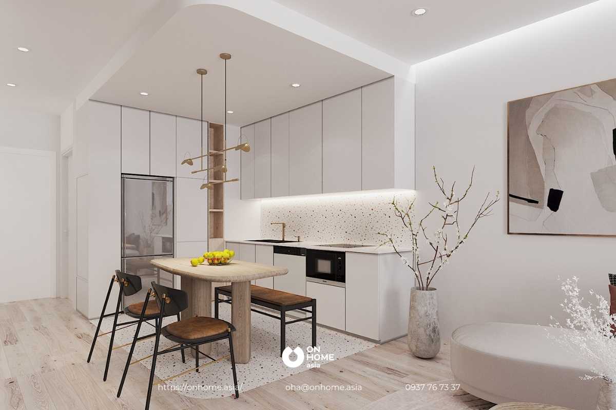 Không gian bếp đẹp và rộng rãi