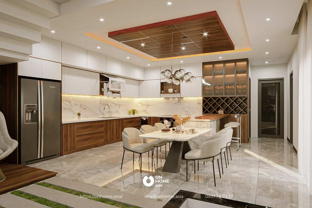 Thiết kế phòng bếp đẹp sang trọng