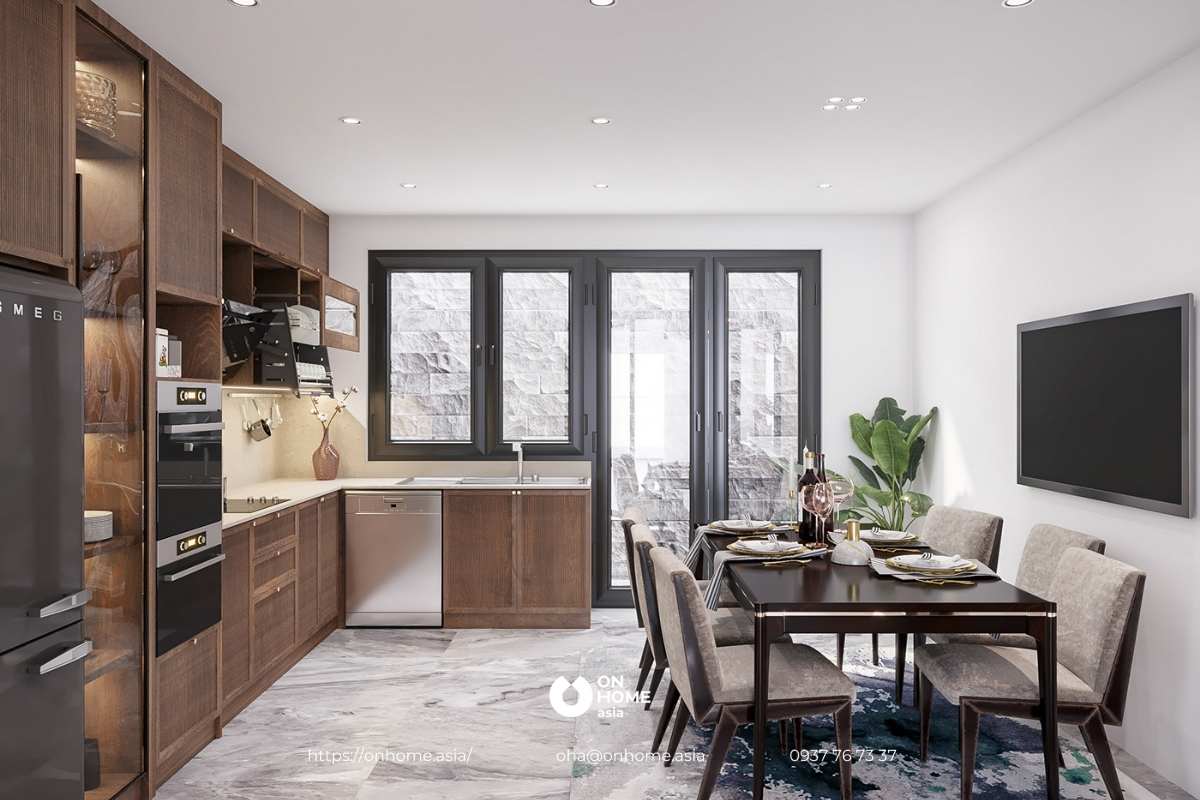 Thiết kế phòng bếp 15m2 đẹp