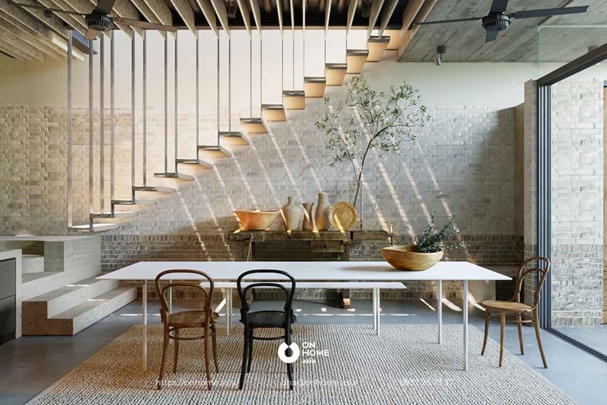 Đồ nội thất phòng bếp với những khối gỗ lớn&nbsp;