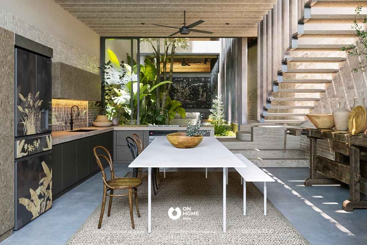 Thiết kế phòng bếp đẹp phong cách Đồng Quê